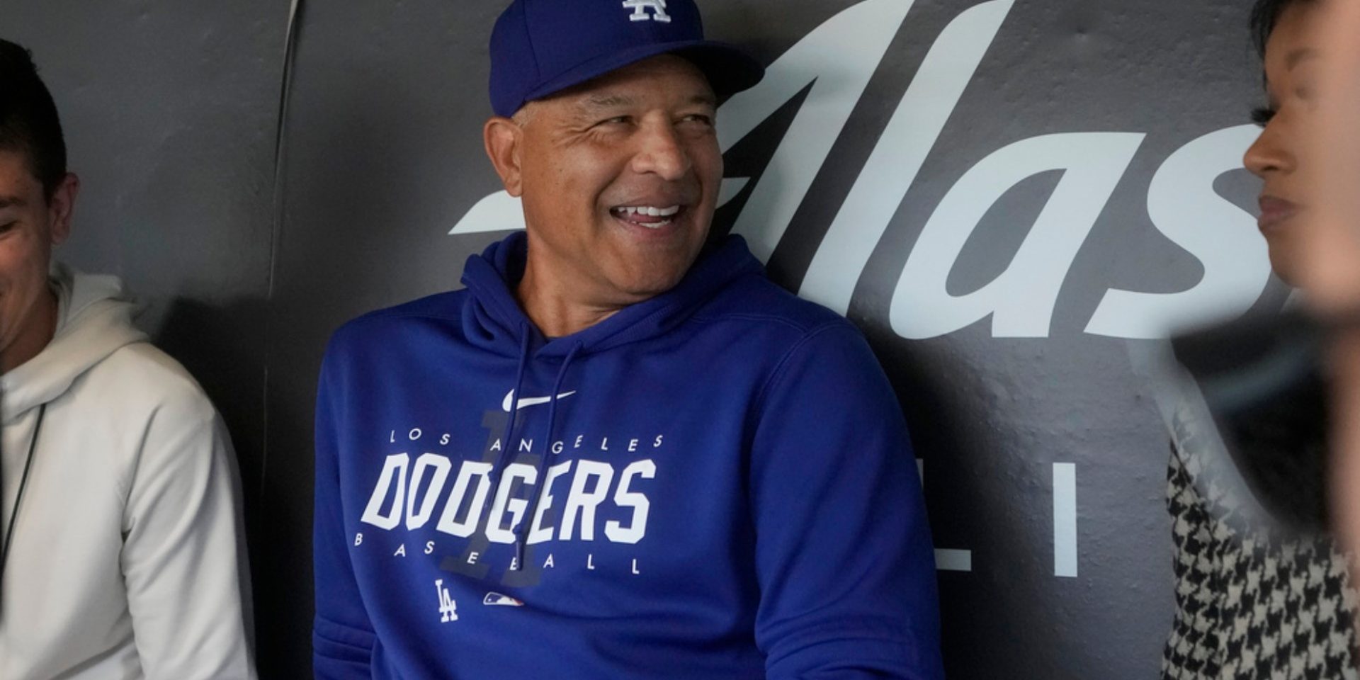 Los Angeles Dodgers manager Dave Roberts speaks with reporters before a baseball game against the San Francisco Giants in San Francisco, Saturday, Sept. 30, 2023. (AP Photo/Jeff Chiu)
