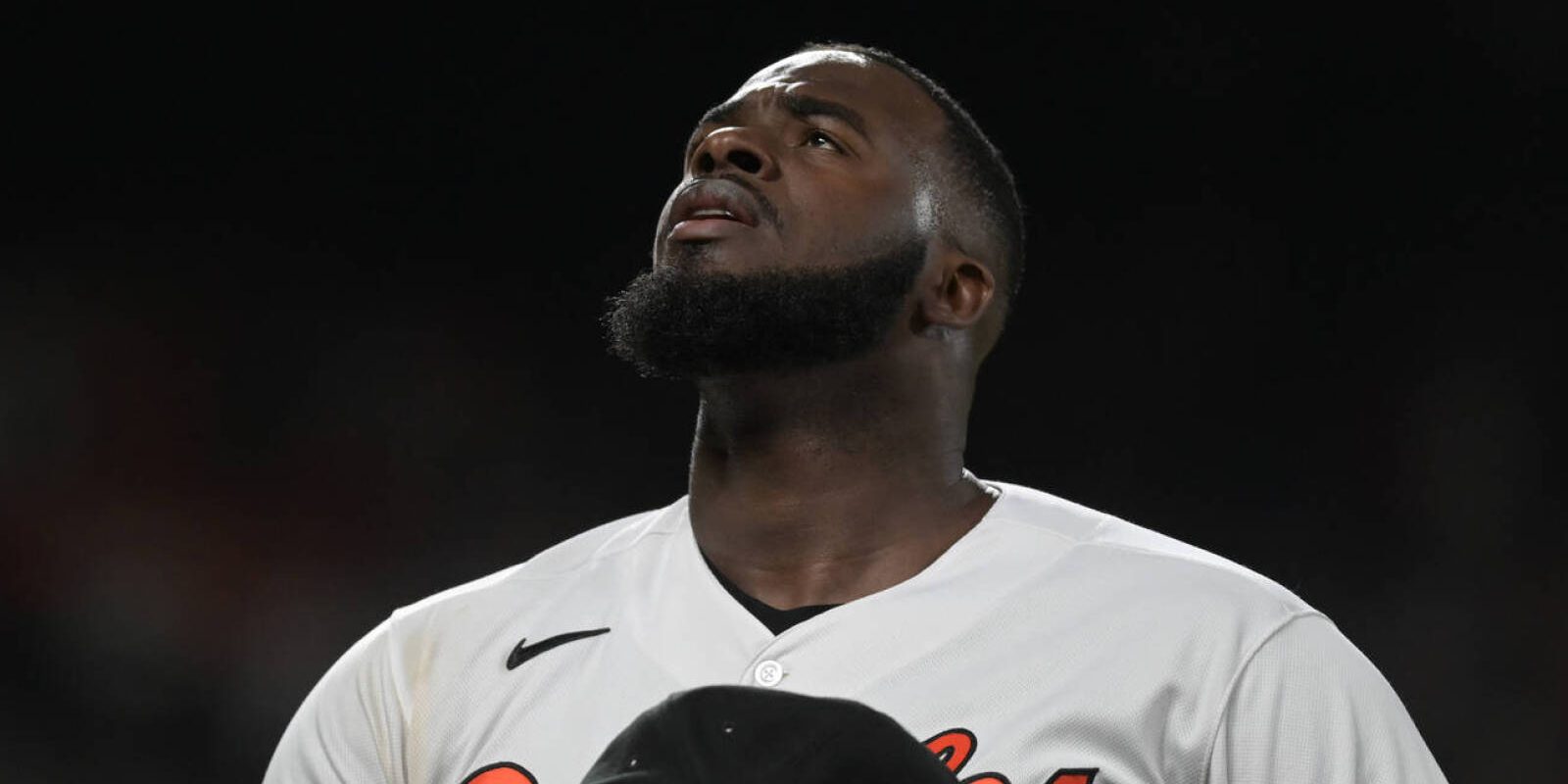 Aug 22, 2023; Baltimore, Maryland, USA; Baltimore Orioles relief pitcher Felix Bautista (74) walks off the field after pitching the ninth inning against the Toronto Blue Jays  at Oriole Park at Camden Yards. Mandatory Credit: Tommy Gilligan-USA TODAY Sports